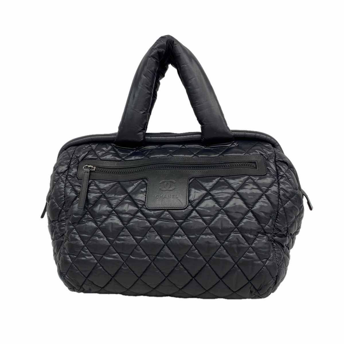 Chanel Handbag Nylon Black Silver