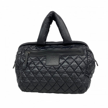 Chanel Handbag Nylon Black Silver