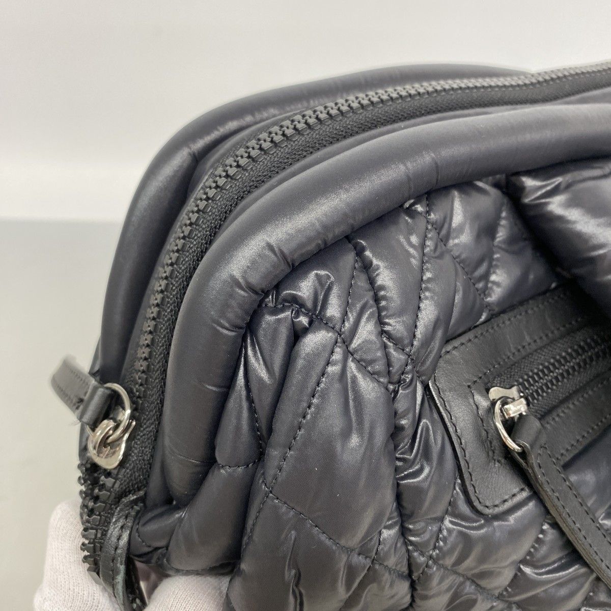 Chanel Handbag Nylon Black Silver — view 7
