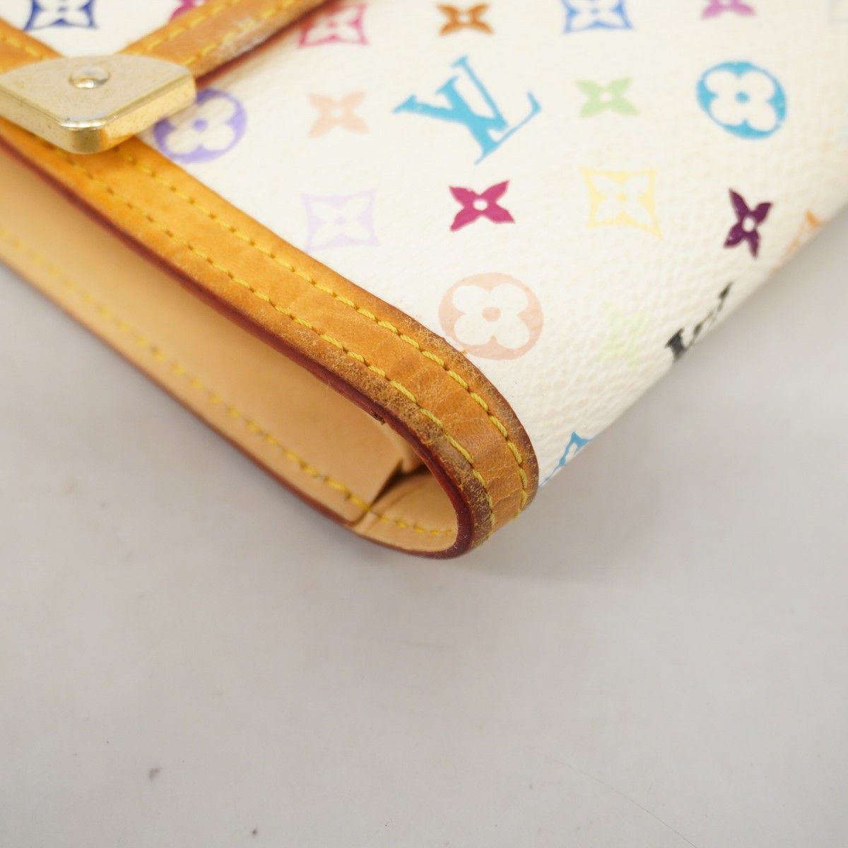Louis Vuitton Tri Foldlong Wallet Monogram Multicolor Blanc — view 5