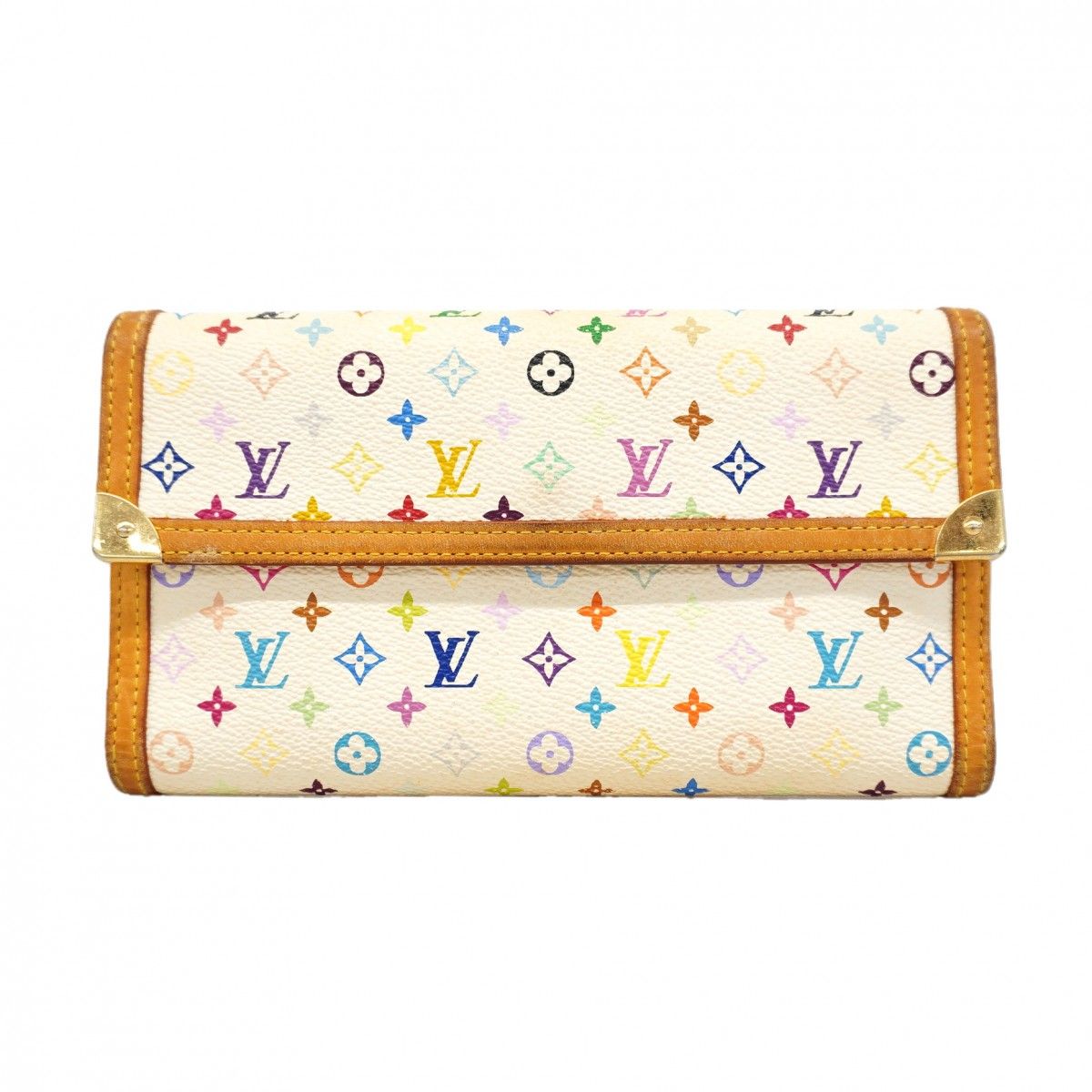 Louis Vuitton Tri Foldlong Wallet Monogram Multicolor Blanc