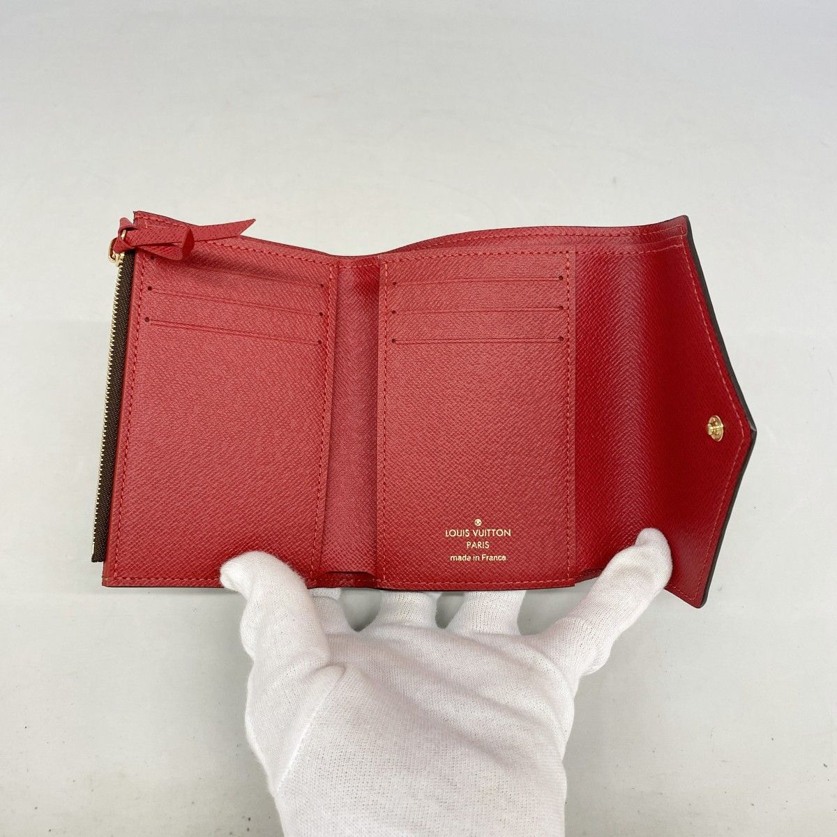 Louis Vuitton Tri Foldwallet Damier Portefeuille Victorine Ebenuladies Wallet — view 3