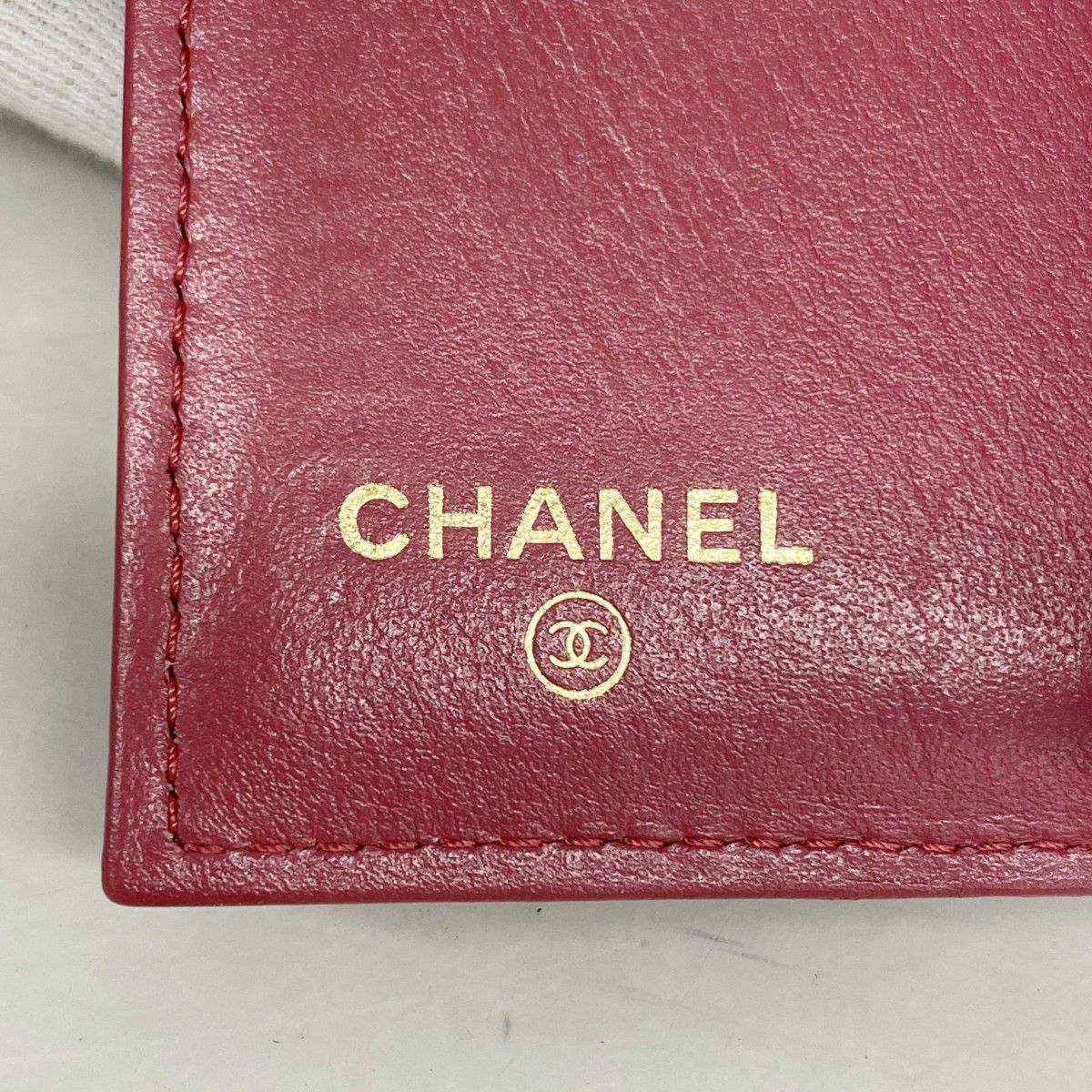 Chanel Trifold Wallet Quilted Caviar Leather Pink Gold — view 4