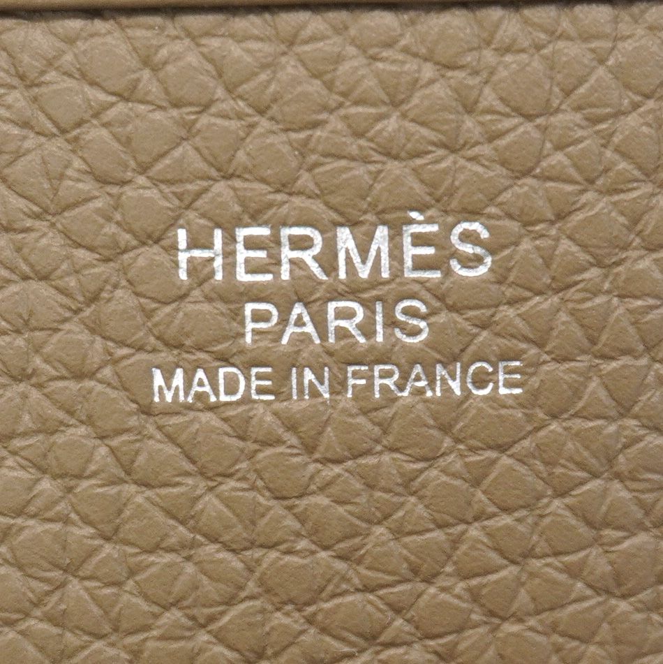 Hermes Shoulder Bag Taurillon Clemence Etoupe Silver — view 5