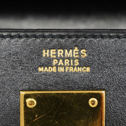 Hermes Handbag Kelly 32 Box Calf Black Gold 2-Way — view 5