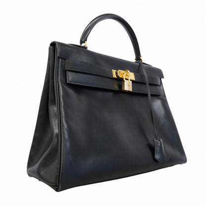 Hermes Handbag Kelly 32 Box Calf Black Gold 2-Way — view 2