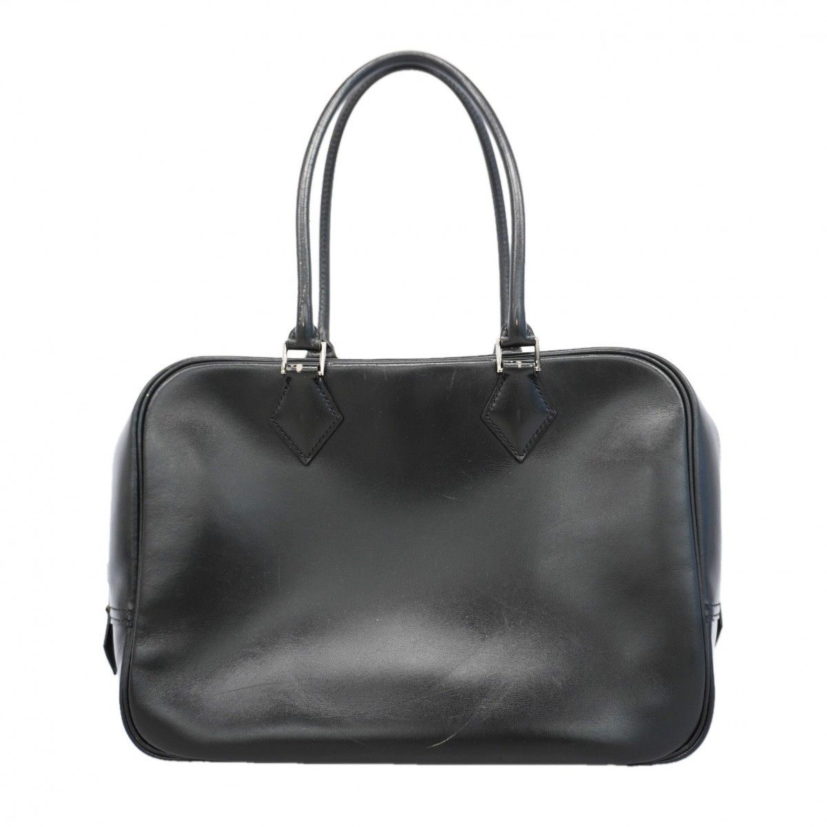 Hermes Handbag 28 Box Calf Black Silver