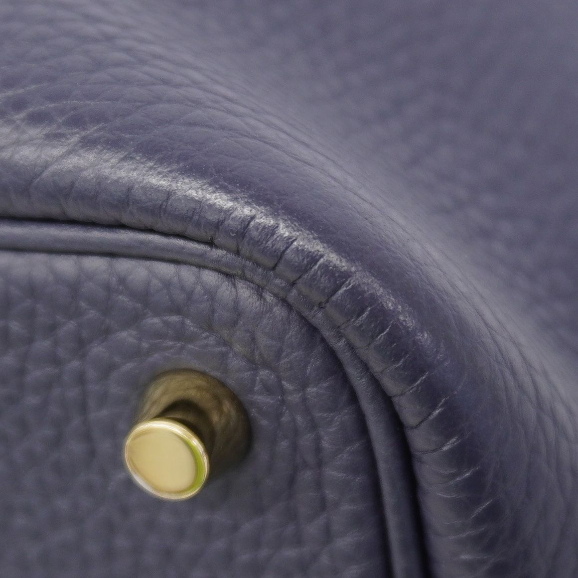 Hermes Handbag Picotin Lock PM Taurillon Clemence Blue Gold — view 6