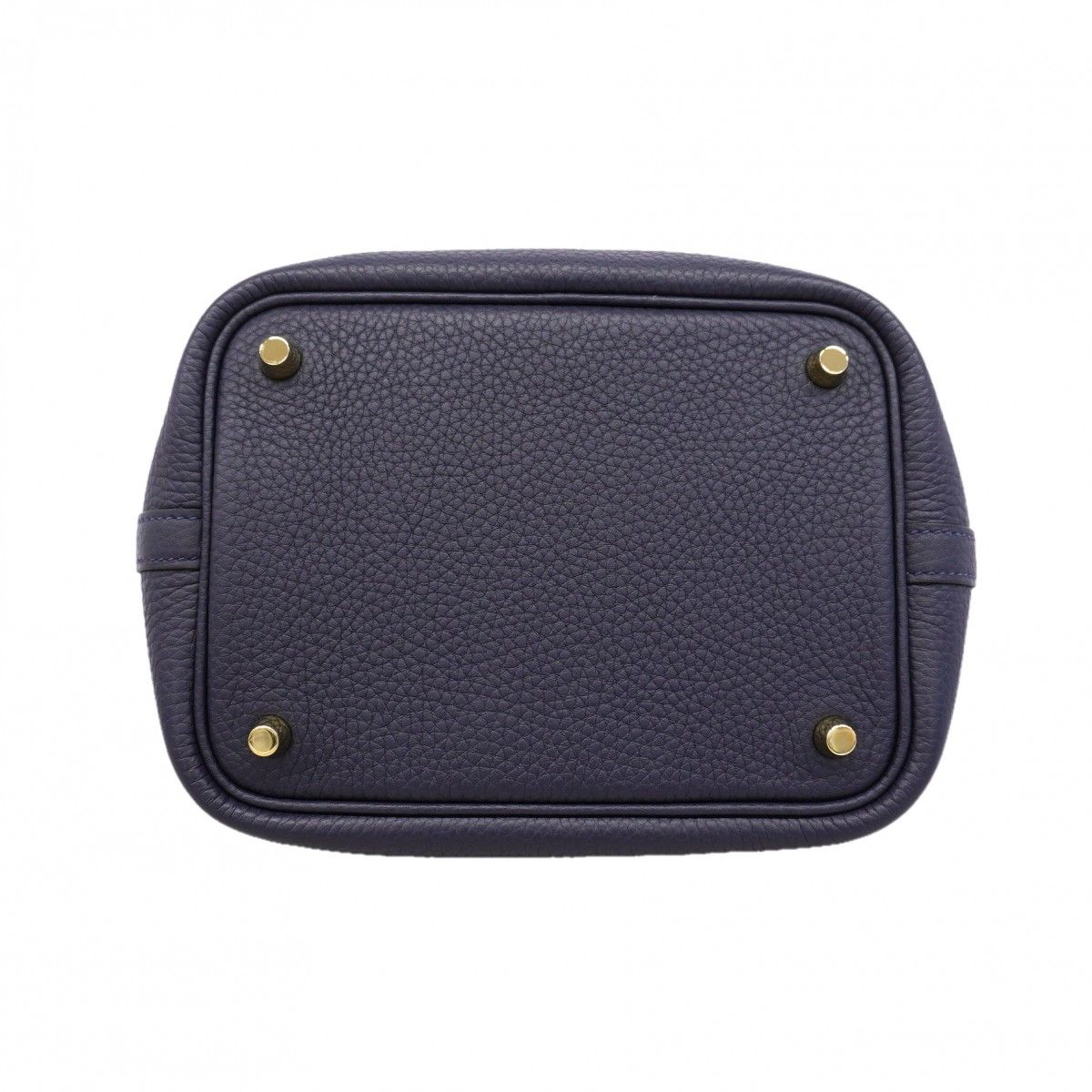 Hermes Handbag Picotin Lock PM Taurillon Clemence Blue Gold — view 3