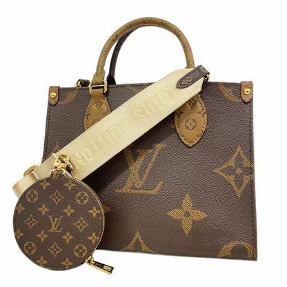 Louis Vuitton Handbag Monogram Giant Reverse On The Go PM Brown 2-Way