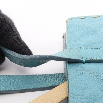Miu Miu Handbag Logo Blue Leather — view 8