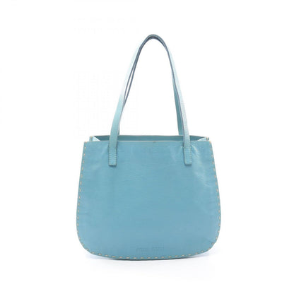 Miu Miu Handbag Logo Blue Leather