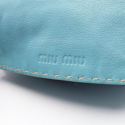 Miu Miu Handbag Logo Blue Leather — view 5