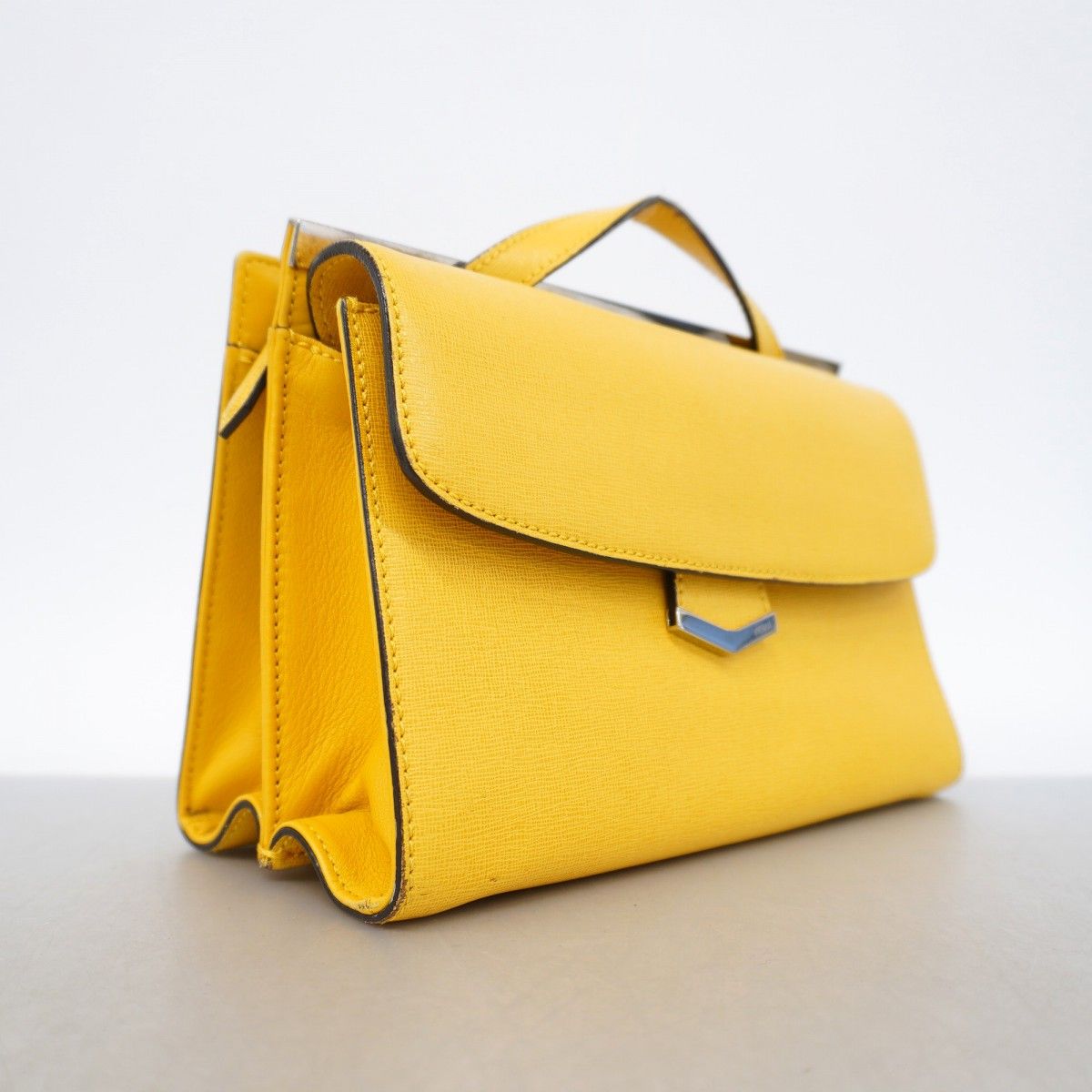Fendi Handbag Leather Yellow Silver 2-Way — view 2
