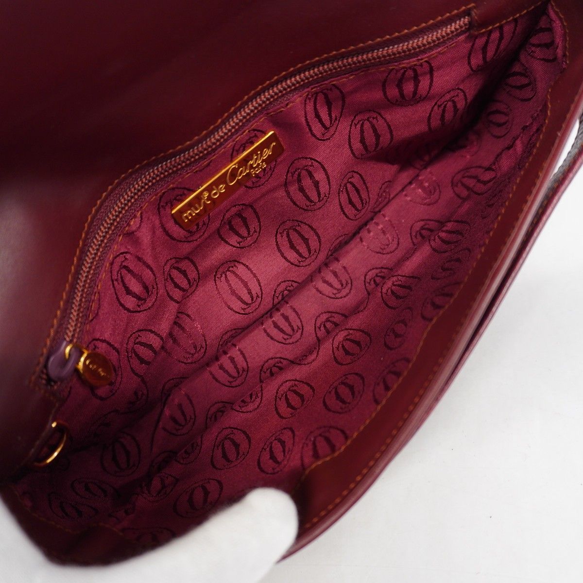 Cartier Clutch Must Leather Bordeaux Gold — view 4