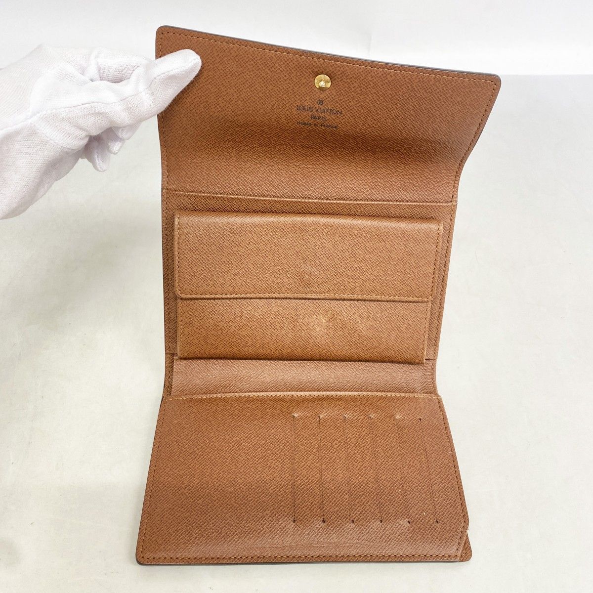 Louis Vuitton Tri Foldwallet Monogram Porto Brown Wallet — view 3