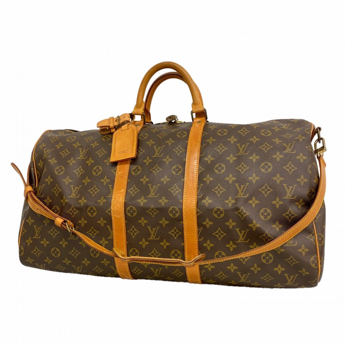 Louis Vuitton Boston Bag Monogram Keepall Bandouliere 55 Brown