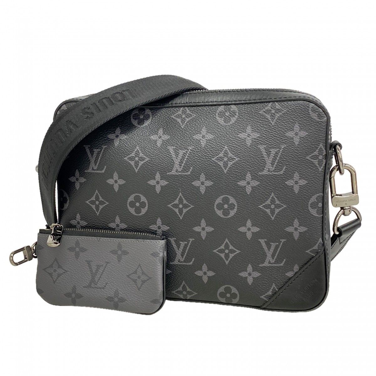 Louis Vuitton Shoulder Bag Monogram Eclipse Reverse Trio Messenger Black Gray