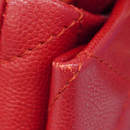 Chanel Handbag Quilted Caviar Leather Red Chien Panning Gold 2-Way — view 7