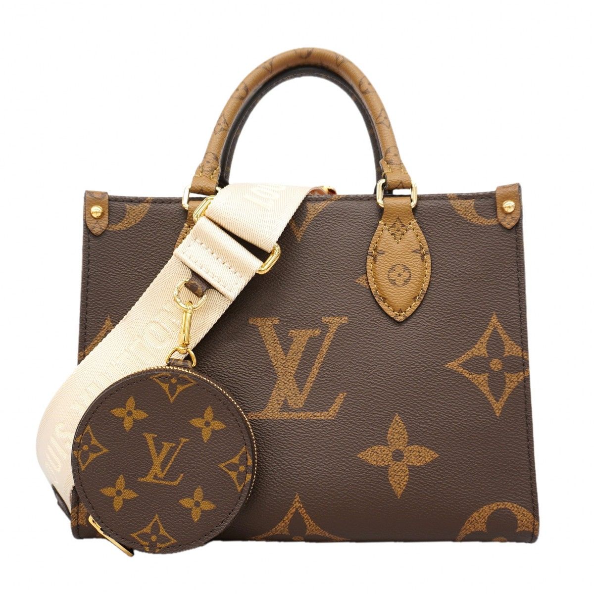 Louis Vuitton Handbag Monogram Giant Reverse On The Go PM Brown 2-Way