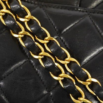 Chanel Shoulder Bag Quilted Double Face Lambskin Black Gold — view 8
