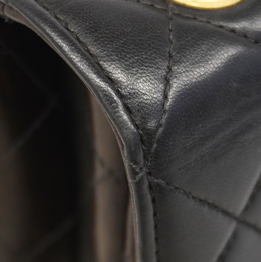 Chanel Shoulder Bag Quilted Double Face Lambskin Black Gold — view 7