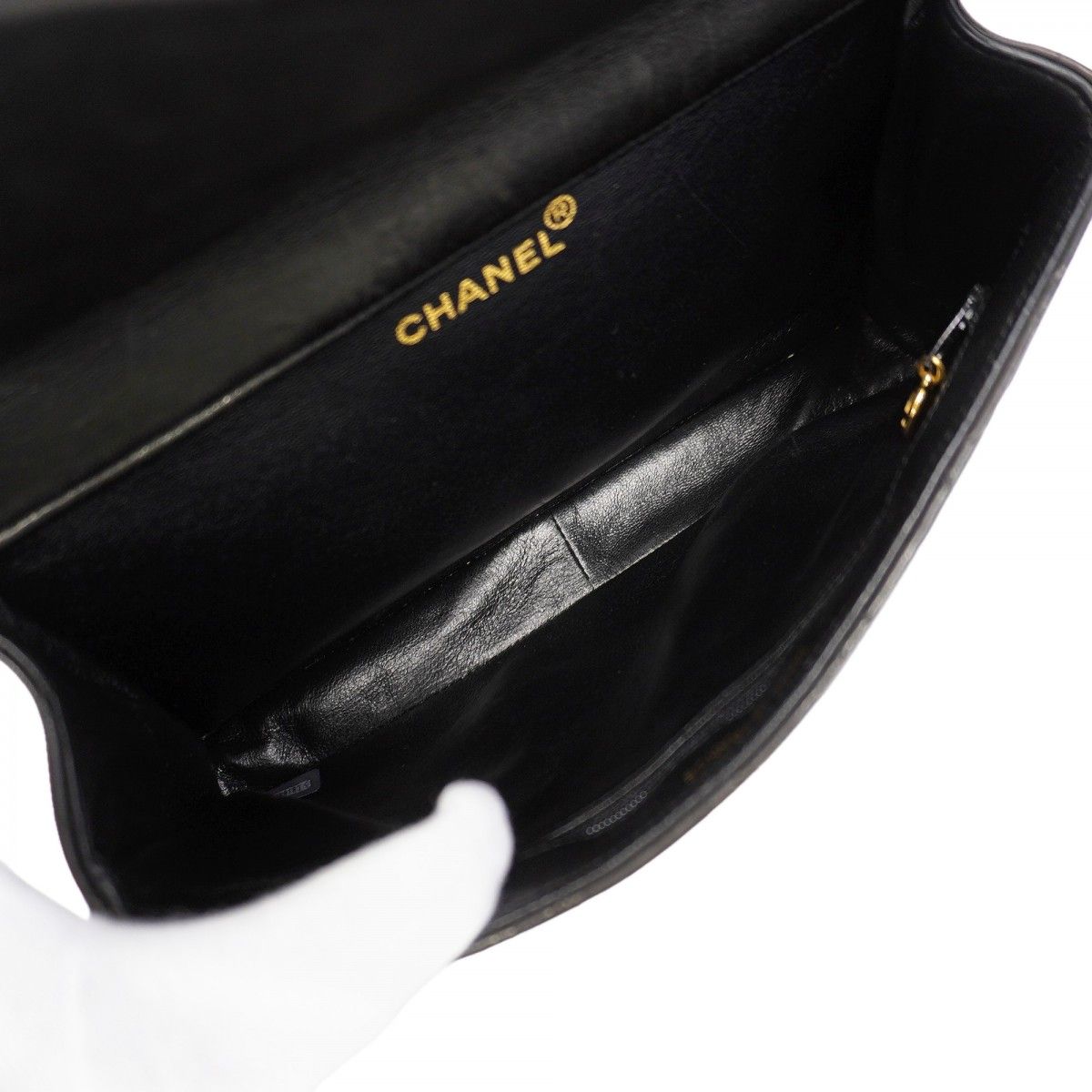 Chanel Shoulder Bag Quilted Double Face Lambskin Black Gold — view 4