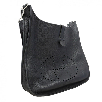 Hermes Shoulder Bag Taurillon Clemence Black Silver — view 2