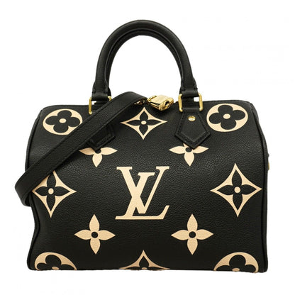 Louis Vuitton Handbag Monogram Empreinte Bicolor Speedy Bandouliere 25 Black
