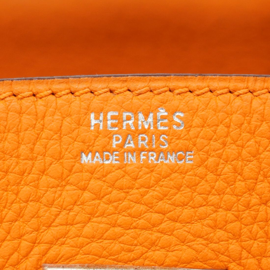 Hermes Handbag Birkin 30 Togo Orange Silver — view 5