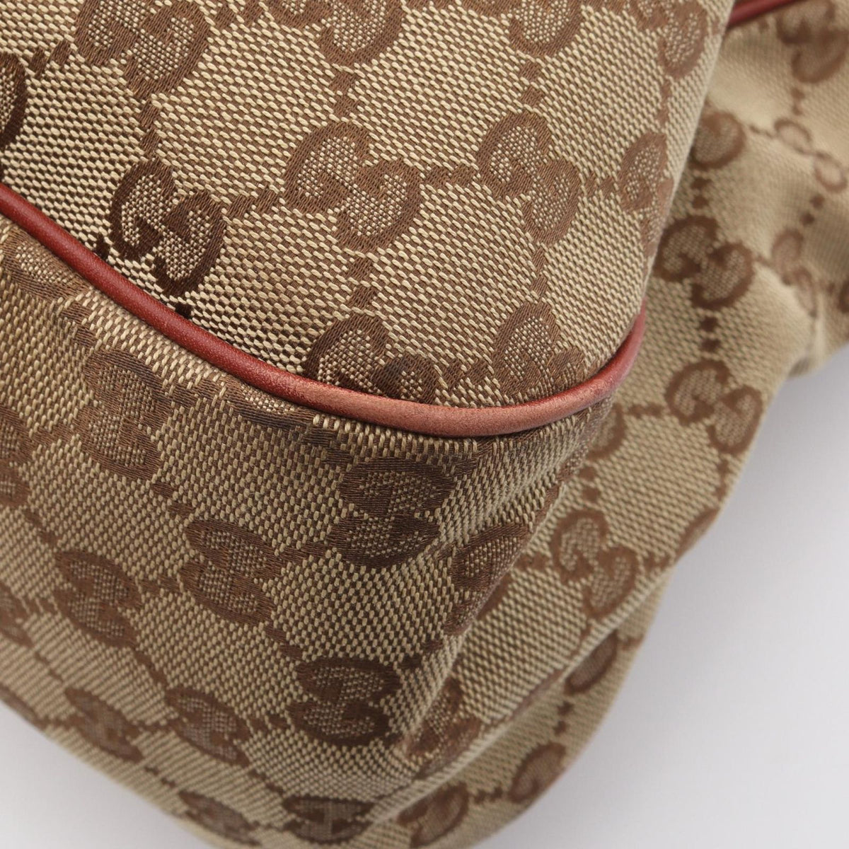 Gucci Tote Bag Sukey Beige Bordeaux Canvas Leather — view 8