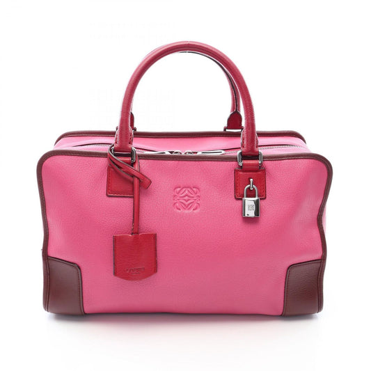 Loewe Handbag Amazona 36 Pink Red Brown Leather