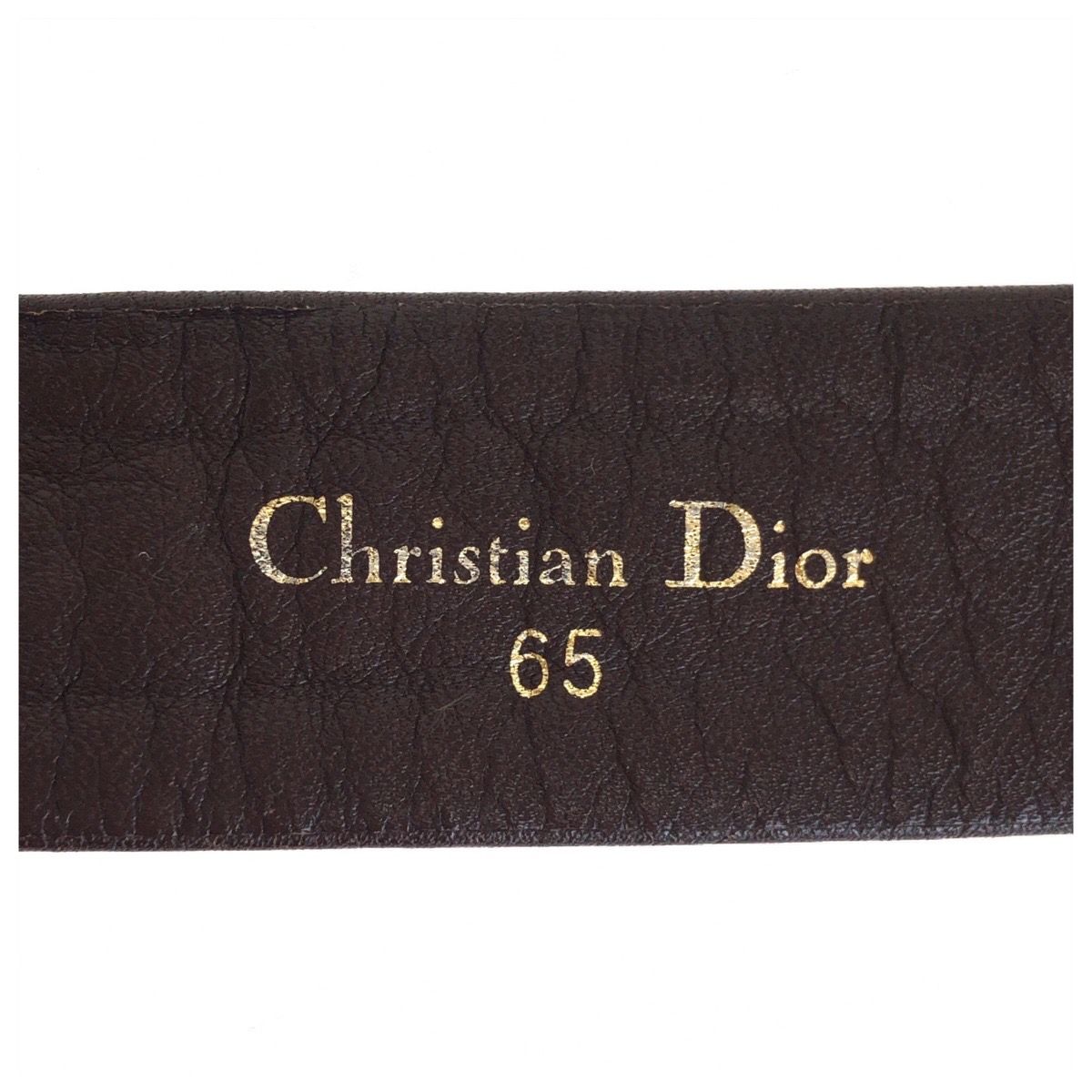 Dior Trotter 65 Brown Beige Gold Canvas Leather Belt — view 4