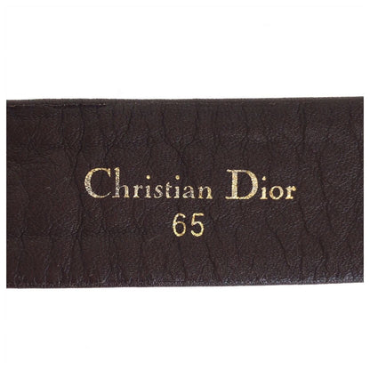 Dior Trotter 65 Brown Beige Gold Canvas Leather Belt — view 4