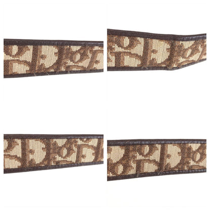 Dior Trotter 65 Brown Beige Gold Canvas Leather Belt — view 8