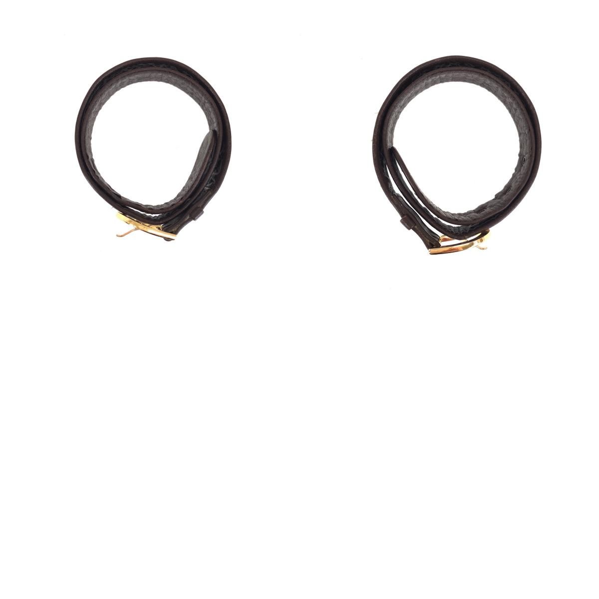 Dior Trotter 65 Brown Beige Gold Canvas Leather Belt — view 9