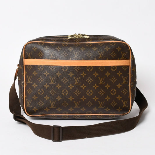 Louis Vuitton Reporter GM Shoulder Bag Monogram Canvas Brown Gold