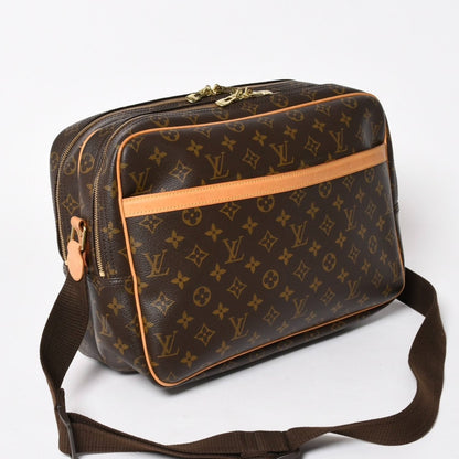 Louis Vuitton Reporter GM Shoulder Bag Monogram Canvas Brown Gold — view 3