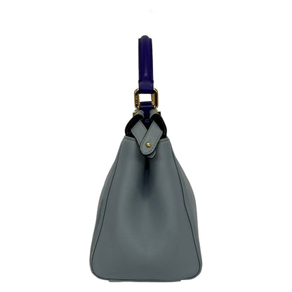 Fendi Handbag Peekaboo Iconic Small Selleria Light Blue Leather — view 4