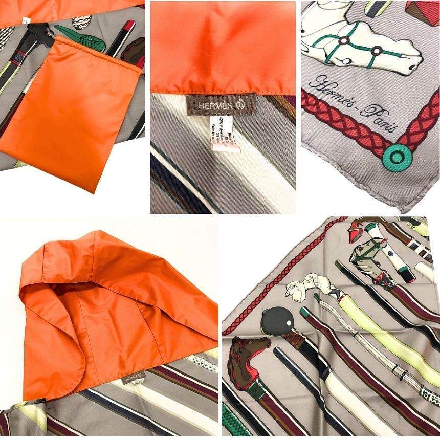 Hermes Items Petit Triangle Scarf Carre Hooded Pointe les Cannes Cane Balaclava — view 3