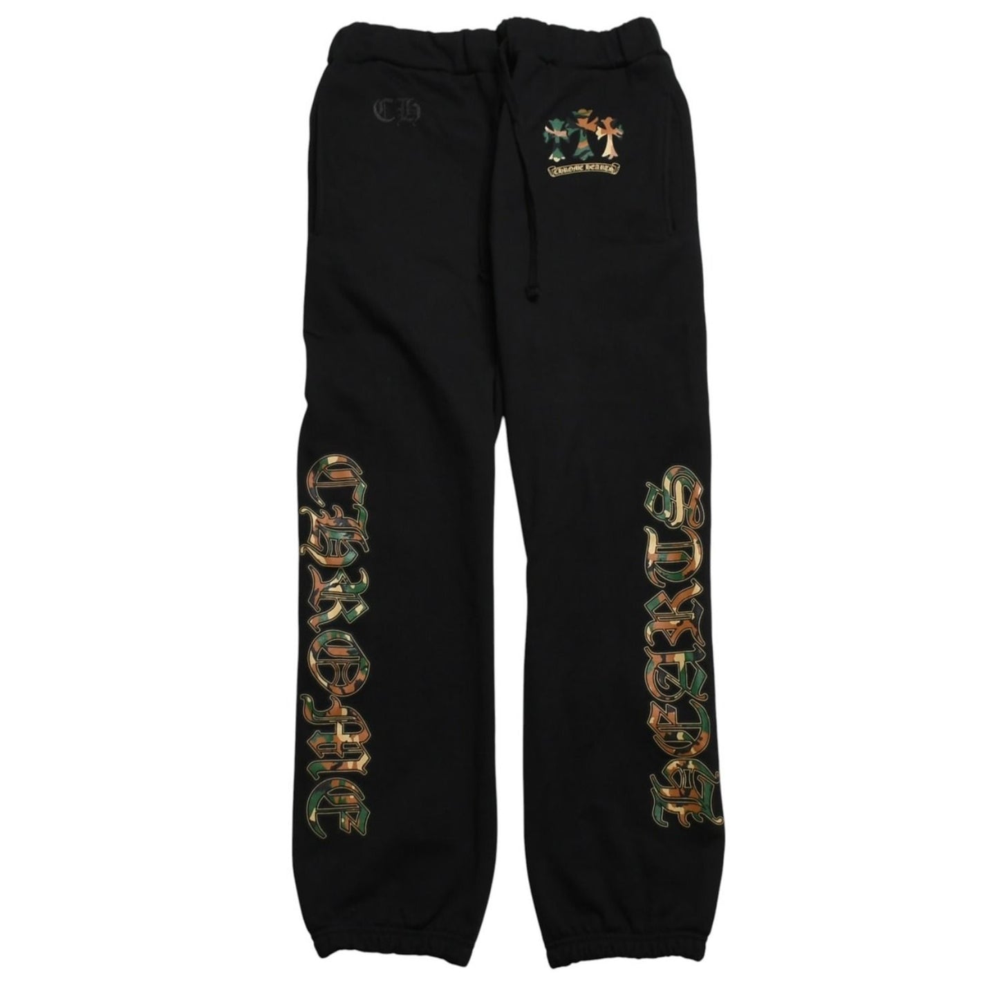 Chrome Hearts Camo Triple Cross Sweatpants Cemetery Vintage English Logo Pants