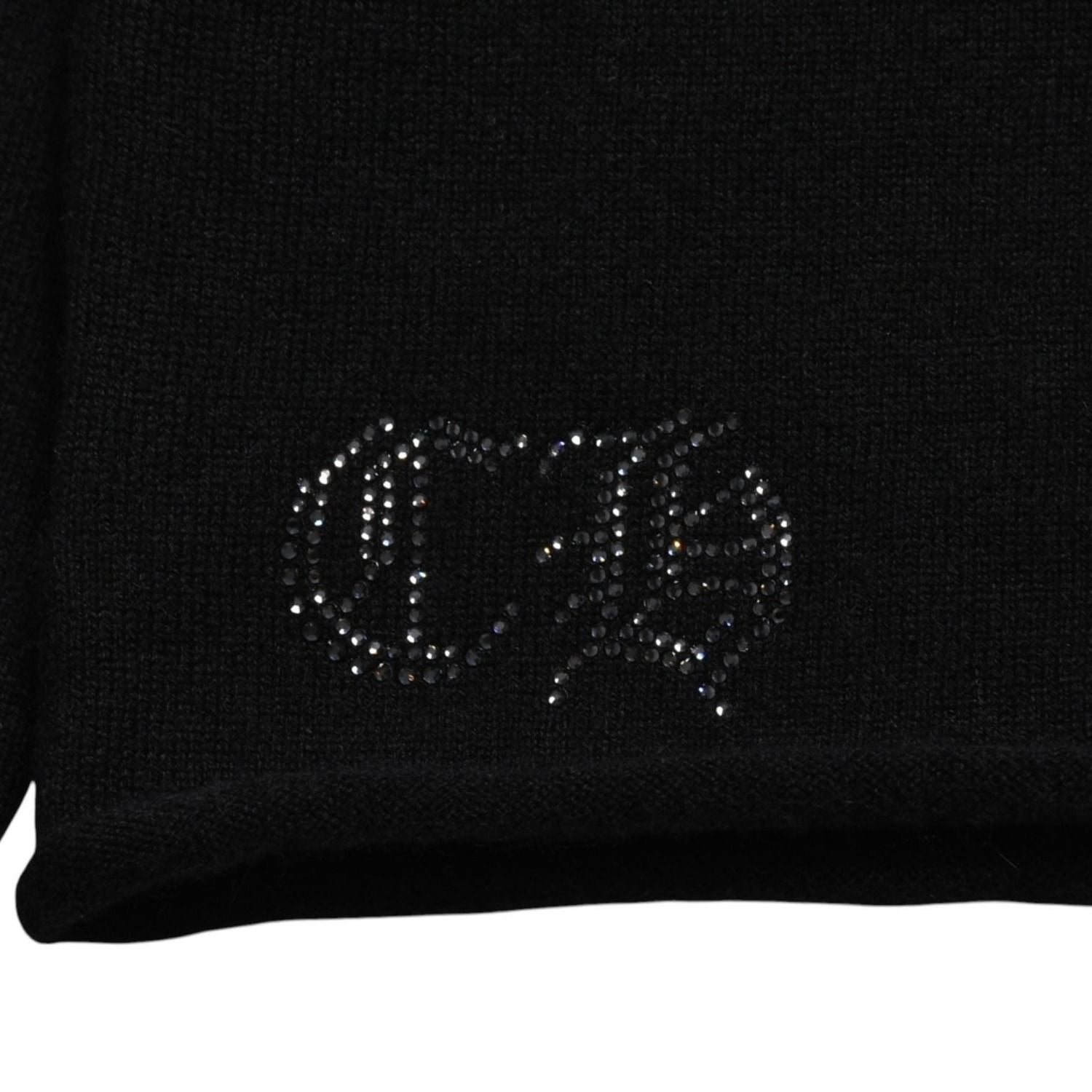 Chrome Hearts Knit Cardigan Cashmere Rhinestone Heart Decoration Black Silver XL — view 7