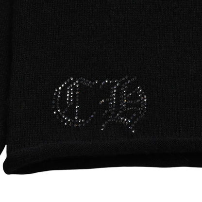 Chrome Hearts Knit Cardigan Cashmere Rhinestone Heart Decoration Black Silver XL — view 7