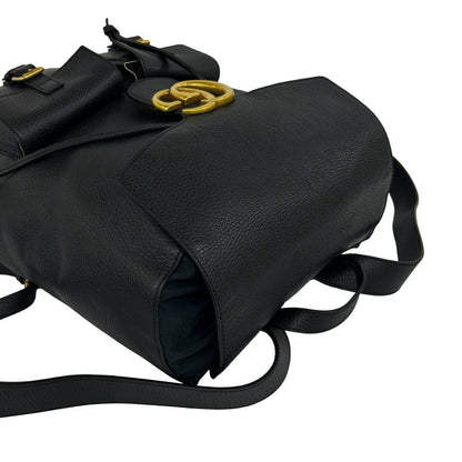 Gucci GG Logo Leather Backpack Black — view 4