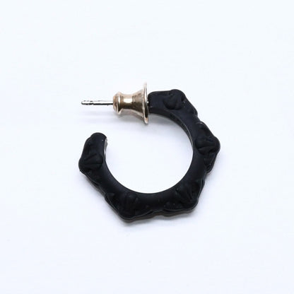 Chrome Hearts Rubber Hoop Cross Small Band Silicon Earrings Black — view 2