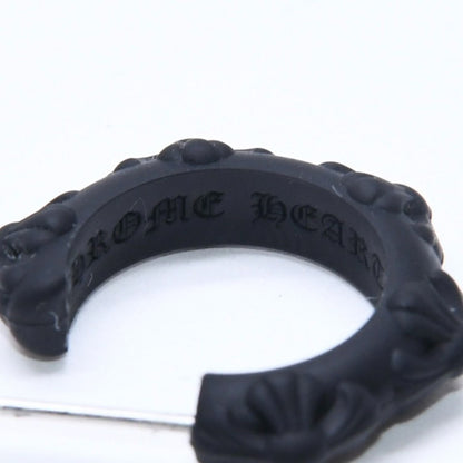 Chrome Hearts Rubber Hoop Cross Small Band Silicon Earrings Black — view 7