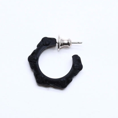 Chrome Hearts Rubber Hoop Cross Small Band Silicon Earrings Black