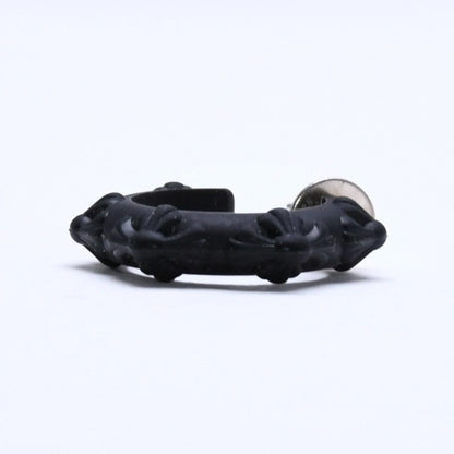 Chrome Hearts Rubber Hoop Cross Small Band Silicon Earrings Black — view 4