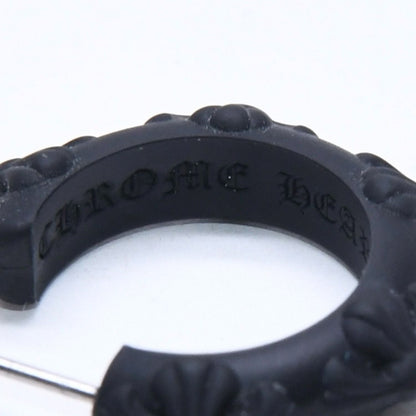 Chrome Hearts Rubber Hoop Cross Small Band Silicon Earrings Black — view 7