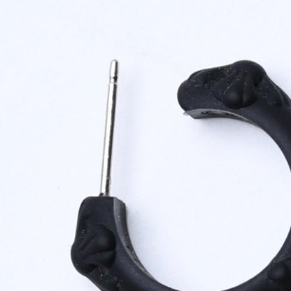 Chrome Hearts Rubber Hoop Cross Small Band Silicon Earrings Black — view 6
